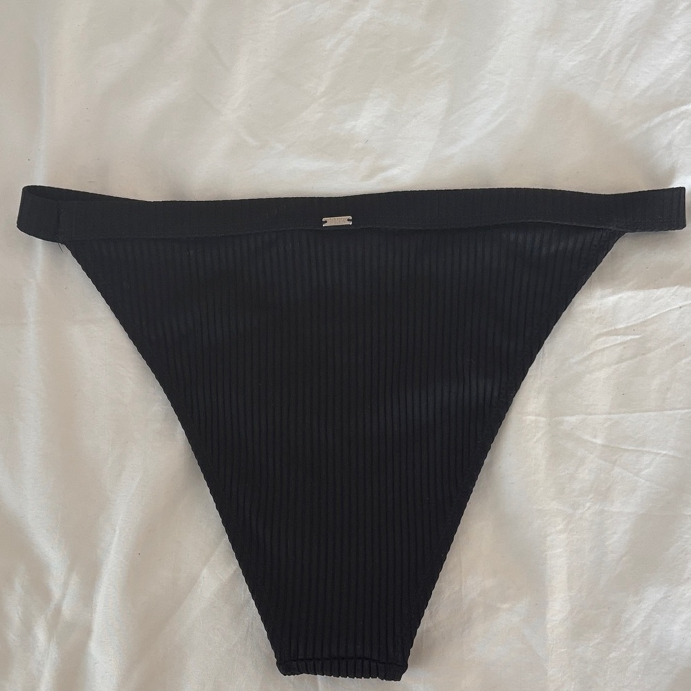 VS PINK Black Bikini Ribbed Bottoms